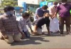 സംസ്ഥാനമൊട്ടൊകെ ഉദ്യോഗാർഥികളുടെ യാചനാ സമരം; തിരുവനന്തപുരത്ത് മുട്ടിലിഴഞ്ഞ് പ്രതിഷേധം